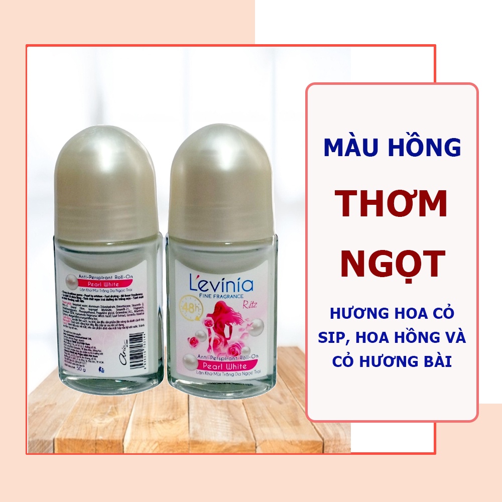 Lăn nách Levinia khử mùi triệt để 48h trắng da ngừa thâm không gây vàng ố áo 50g