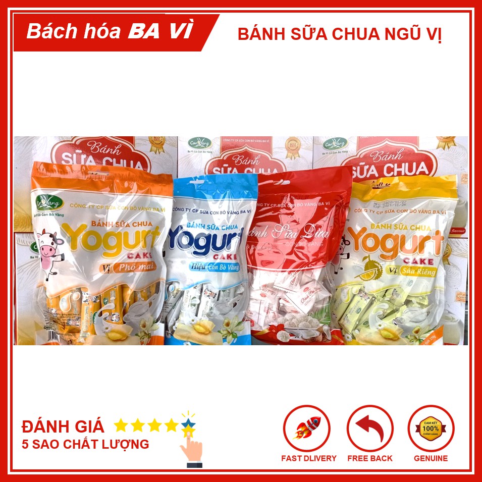 Bánh Sữa Chua Giòn Con Bò Vàng Ba Vì 5 Vị Túi 250g