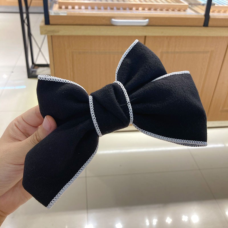 Kẹp Tóc Nơ Trắng Đen Xinh Xắn Cho Nữ