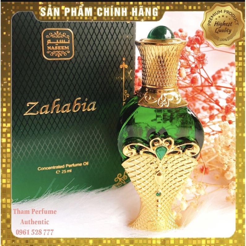 Tinh dầu nước hoa Dubai Zahabia 25ml( tinh dầu, nước hoa, dầu thơm) Dubai chính hãng kèm bill