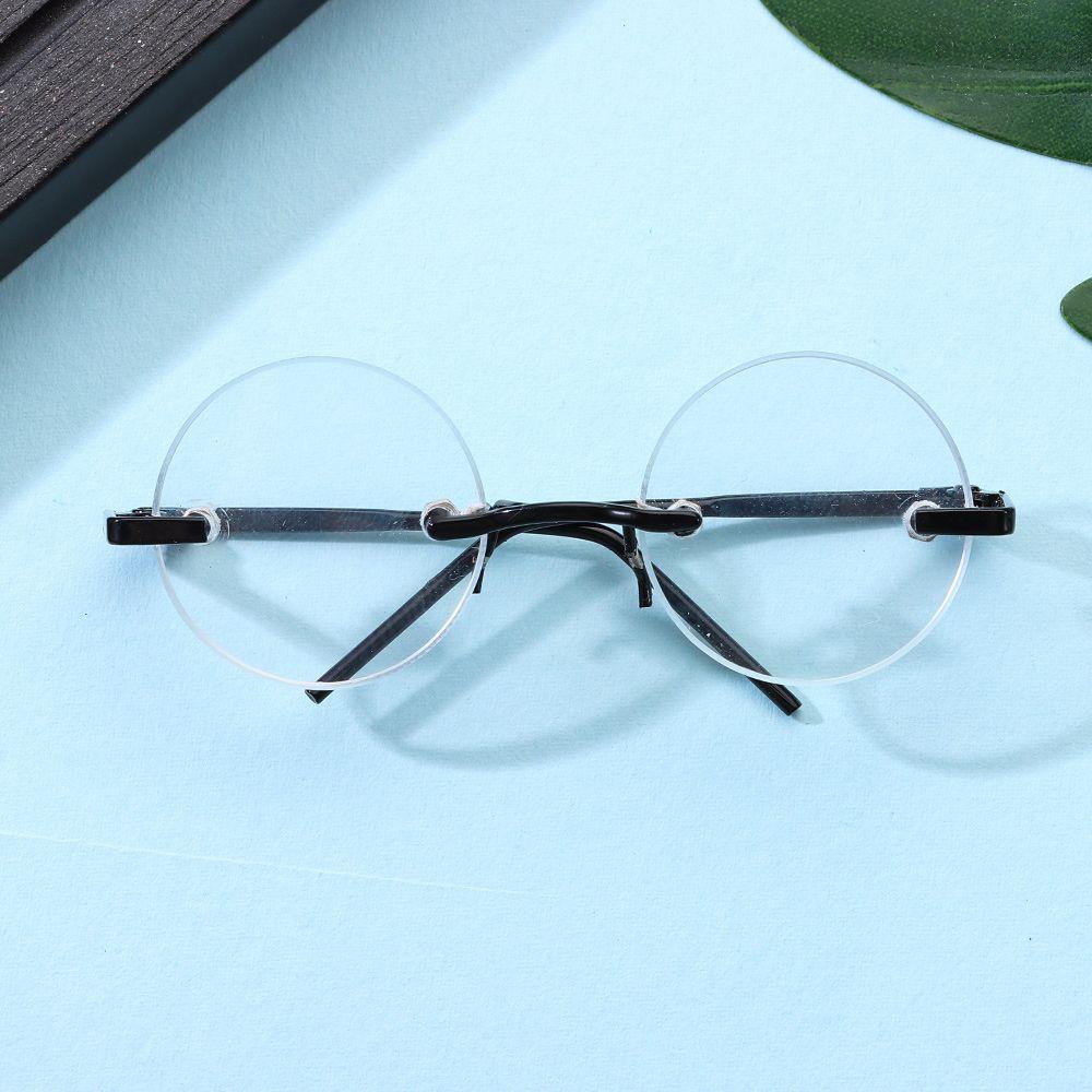 Mắt Kính Gọng Tròn Phối Lông Xù Đáng Yêu Cho Búp Bê Tỉ Lệ 1 / 61 / 12