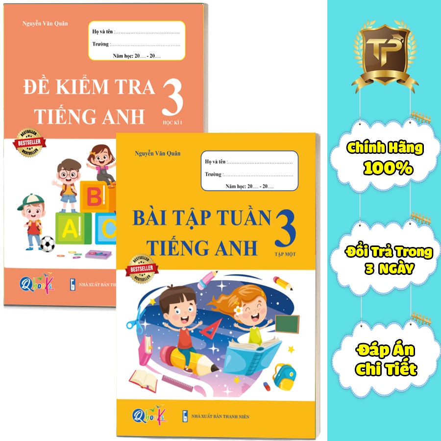 Sách - Combo Bài Tập Tuần và Đề kiểm Tra Môn Tiếng Anh lớp 3 - Học Kì 1 (2 cuốn)