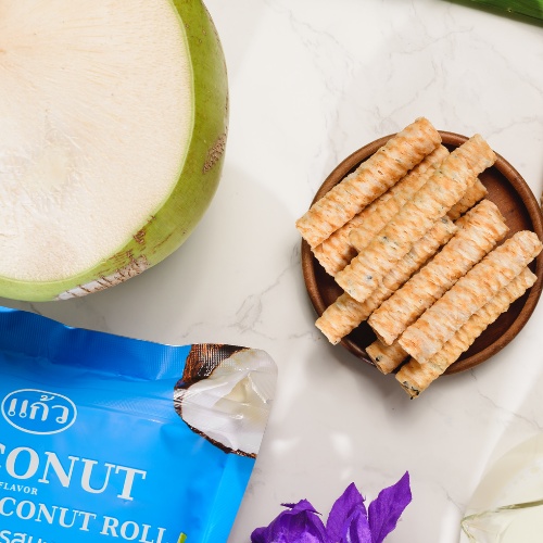 Bánh Kẹo Ăn Vặt Cuộn Dừa Thái Lan Kaew Vị Truyền Thống Thơm Ngon