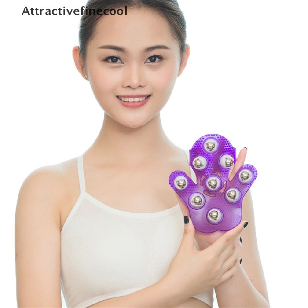 Găng Tay Mát Xa Cơ Thể 9 Con Lăn Kim Loại 360 Độ Tiện Dụng