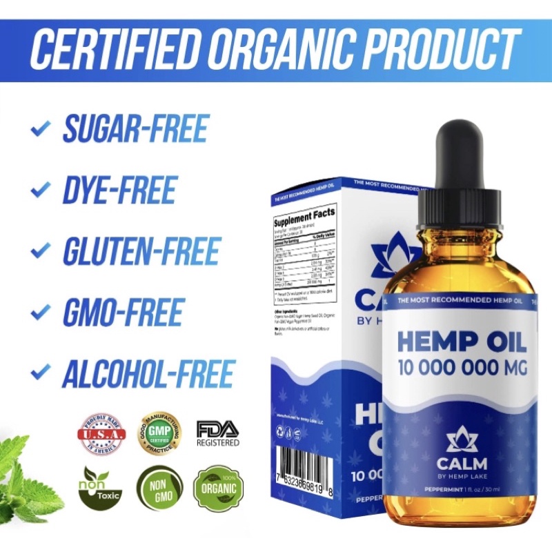 Dầu hạt gai dầu hữu cơ nguyên chất Hеmp Oil 10.000.000mg GummiMi 30ml USA