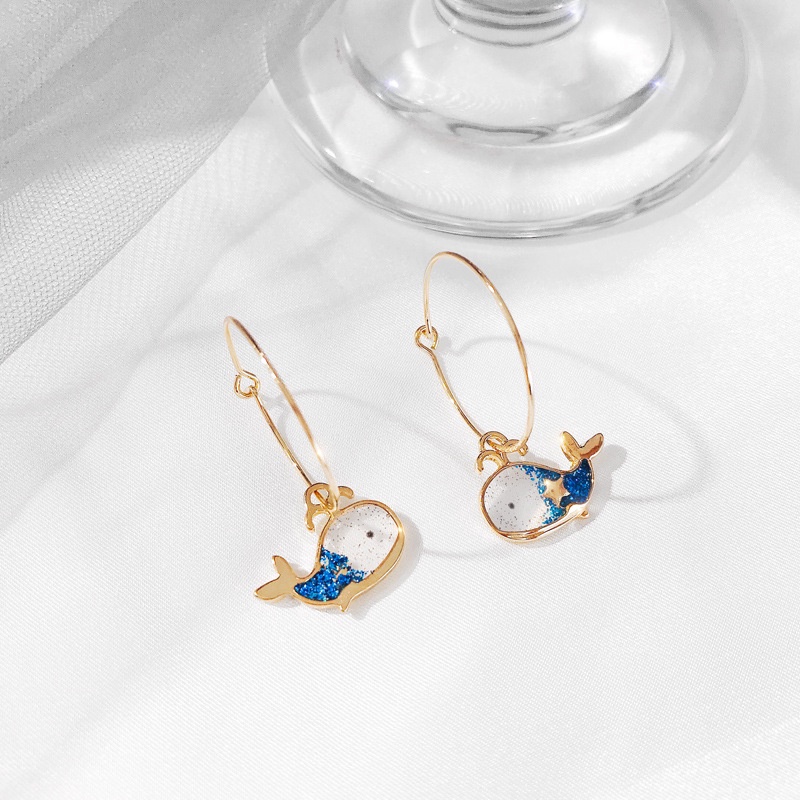 Bông Tai Hình Cá Voi Dễ Thương Thời Trang Cho Nữ