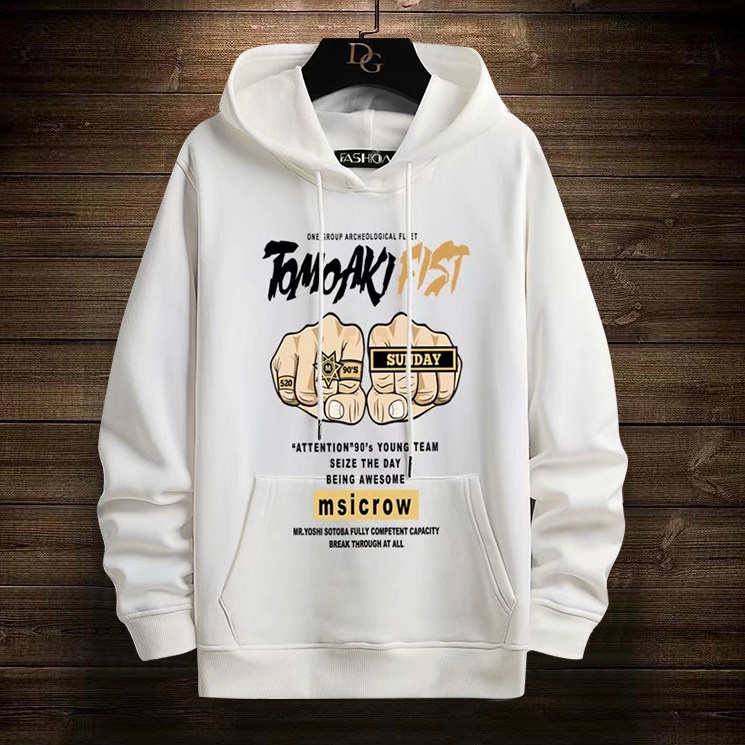 Áo Hoodie Thun Nỉ Nam Thu Đông Dài Tay Mũ Trùm Đầu Túi Bụng Họa Tiết Zenkocs3 MEN TOP 185