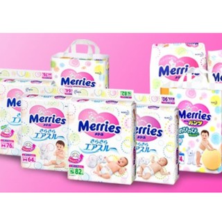 Bỉm quần Merries số 1 nhật bản đủ Size  M58 , L44 , XL38, XXL 26