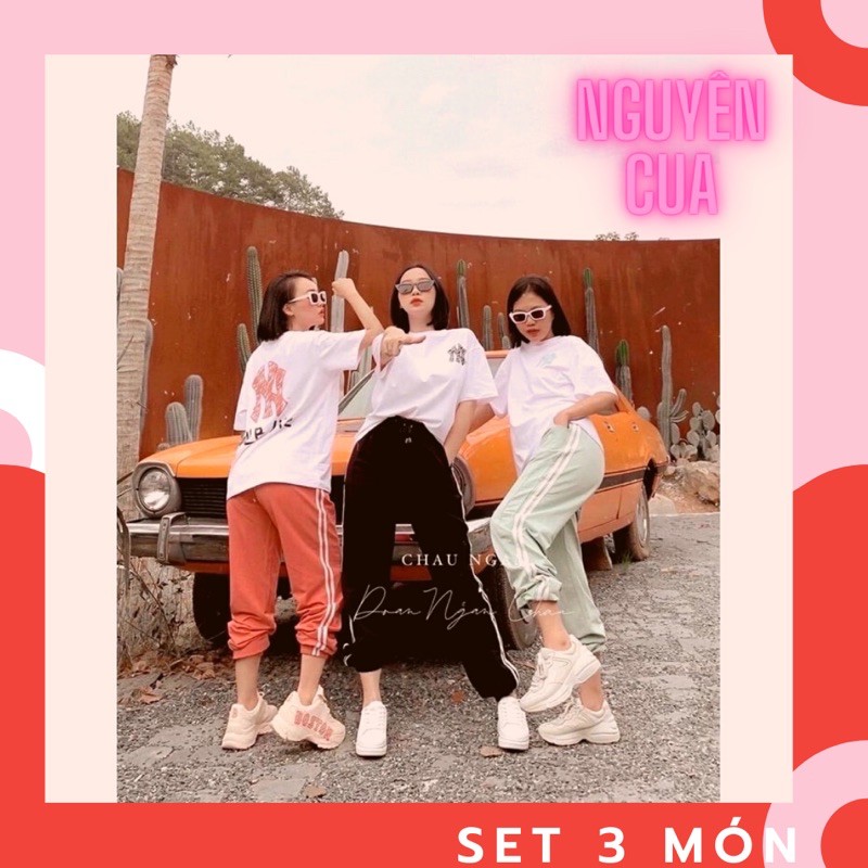 Set Thể Thao Áo Thun + Quần Bom Sọc