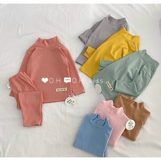 Bộ len gân minkymon cổ cao cho bé