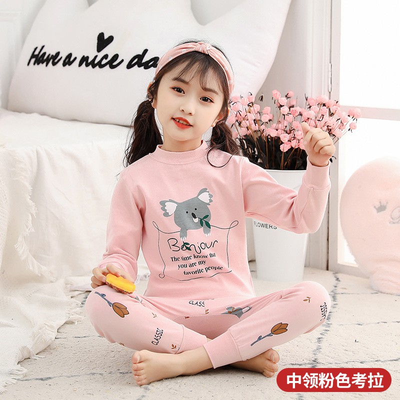 Bộ Đồ Ngủ Tay Dài In Hình Mèo Dễ Thương Cho Bé