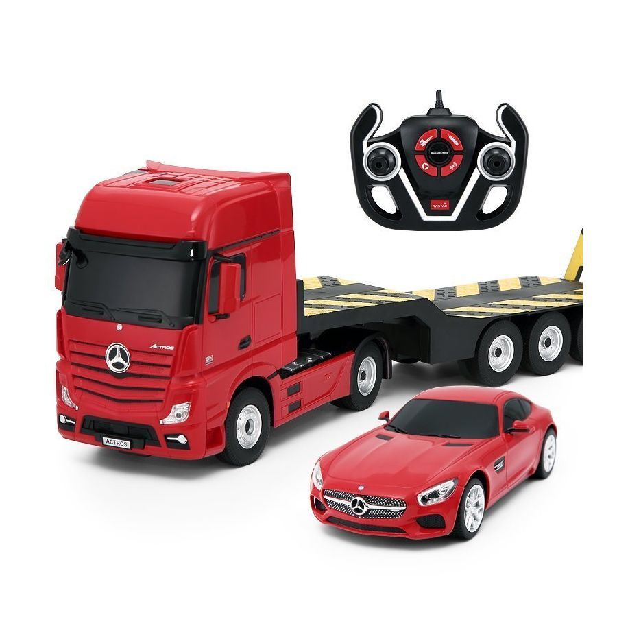 Đồ chơi xe điều khiển RASTAR - Xe vận chuyển Mercedes Benz với điều khiển 2 trong 1_màu Đỏ - Mã SP R74920/RED
