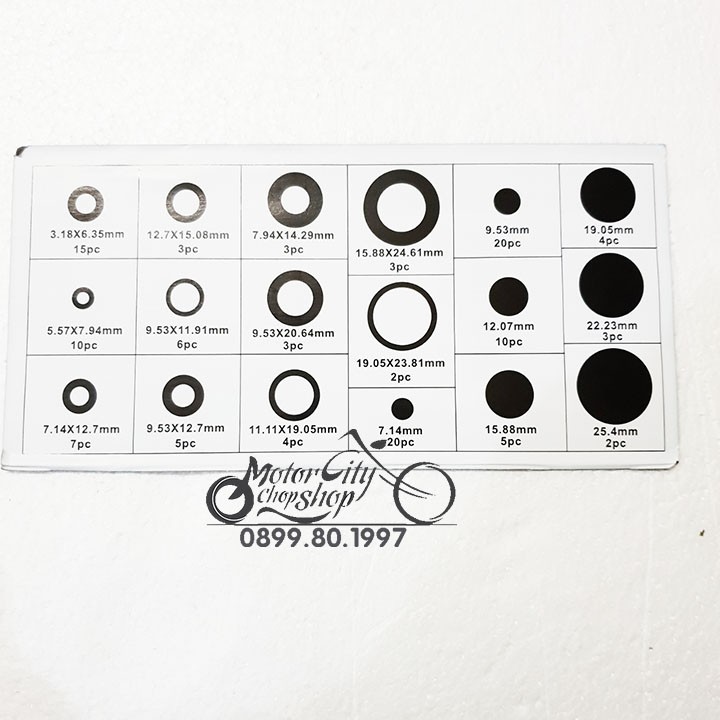 Bộ 125 Gioăng O-ring cho van xilanh, đường ống nước, ống ô tô