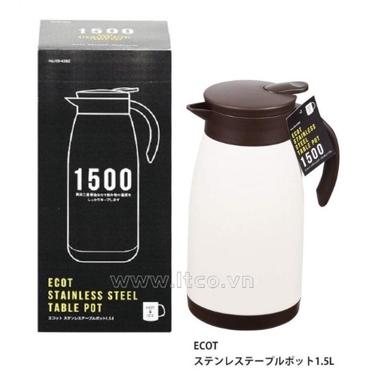 Phích Inox giữ nhiệt cao cấp 1,5L Ecot