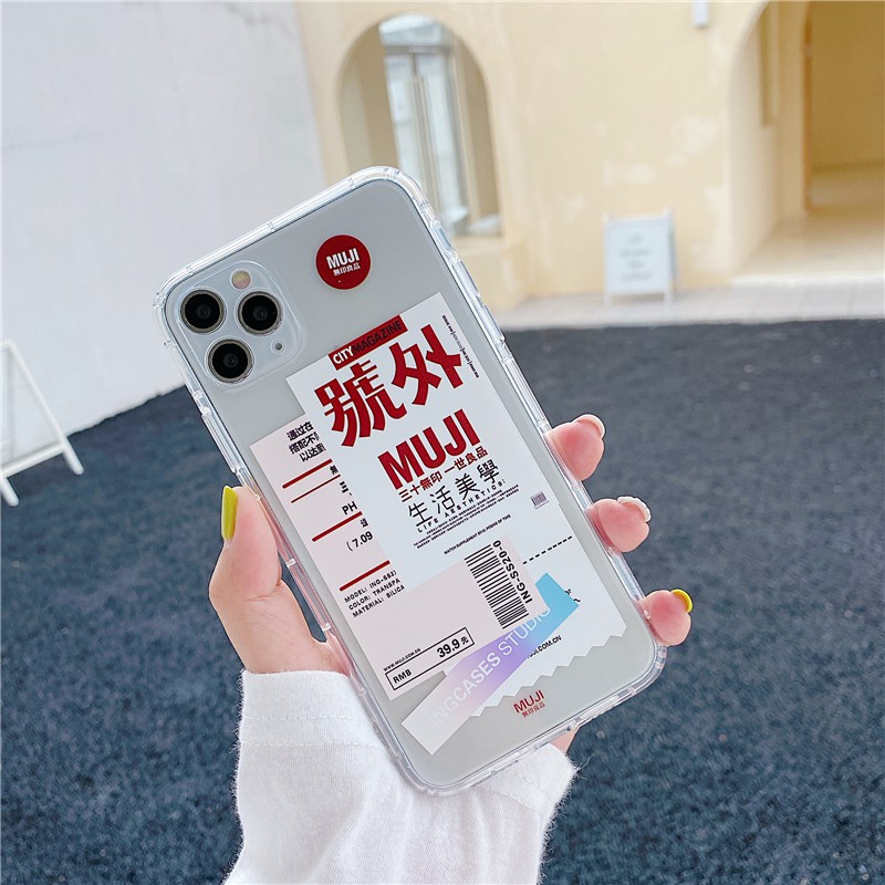 MUJI Ốp Điện Thoại Trong Suốt Cho Iphone 12 Pro Max 12 Mini 11 Pro Max Xs Max Xr 6 6s7 8 Plus Samsung A50 A70 A51 A71 A81 A91