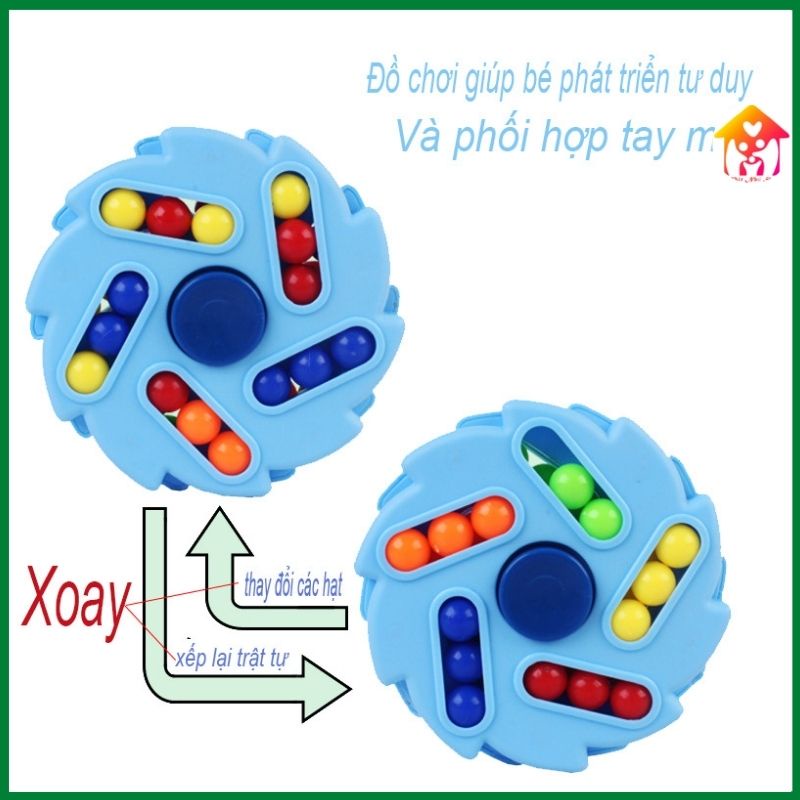 Rubik 2 mặt hạt đậu thần kỳ hình đĩa bay giúp bé phát triển trí thông minh