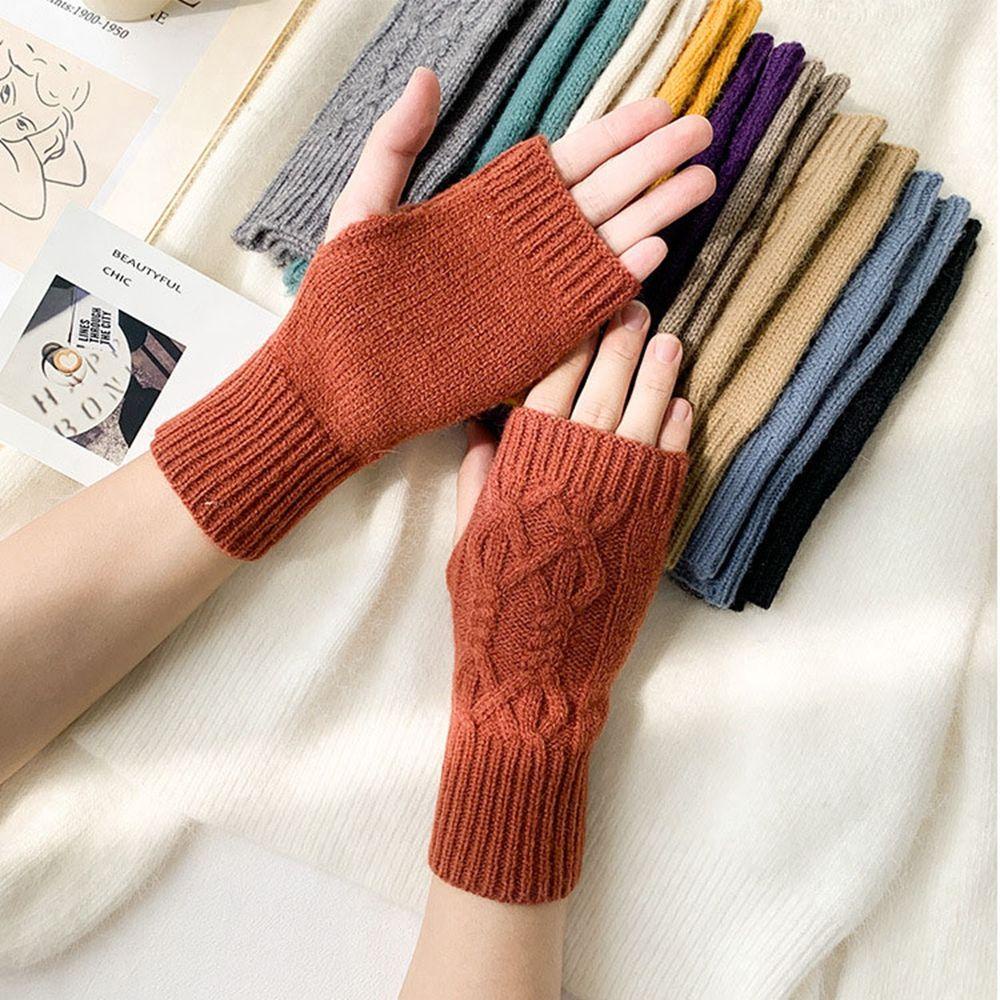 Găng Tay Hở Ngón WMES15H Bằng Nhung Dày Dặn Màu Sắc Đơn Giản Cho Nam