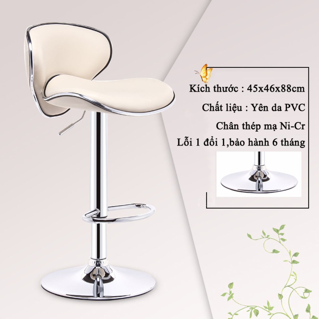 Ghế Bar Bọc Da hàng nhập khẩu nguyên kiện cao cấp . Mã sản phẩm BAR-01 , Chân thủy lực inox , chiều cao 45-82cm | BigBuy360 - bigbuy360.vn