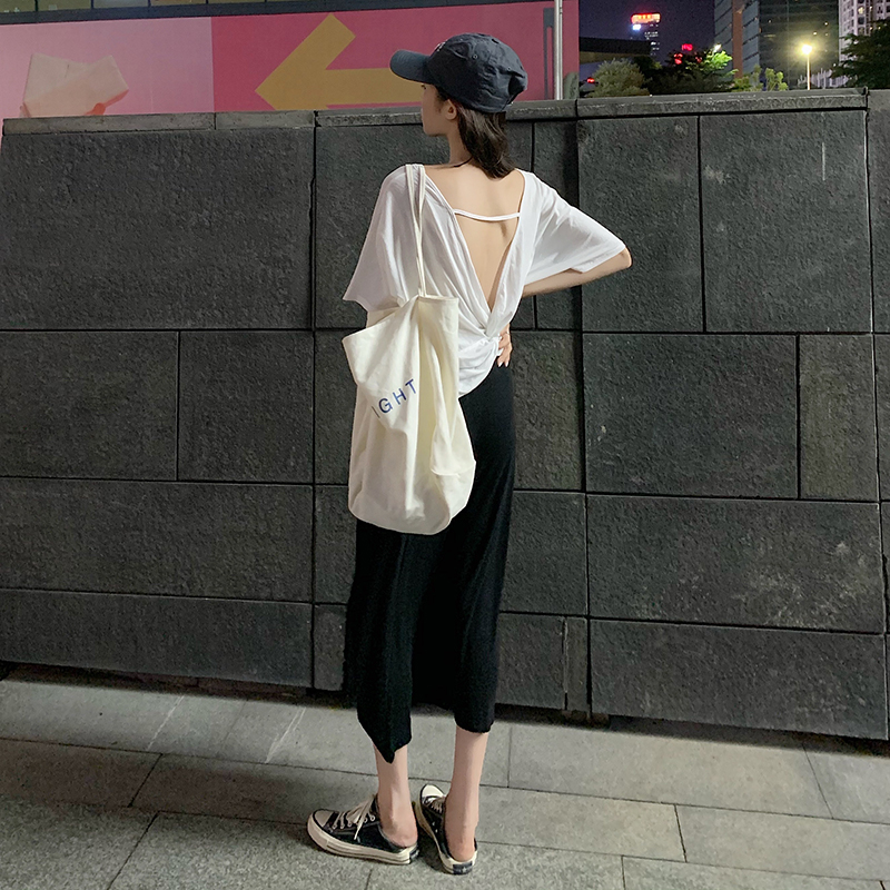 Bộ Áo Thun Ngắn Tay + Chân Váy Midi Lưng Cao Xẻ Tà Xinh Xắn Dành Cho Nữ | BigBuy360 - bigbuy360.vn