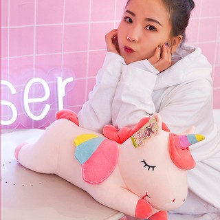 Gấu Bông Gối Ôm Hình Ngựa Hồng Unicorn Ngộ Nghĩnh (Kỳ Lân Nằm) TNB241 - Winz.vn