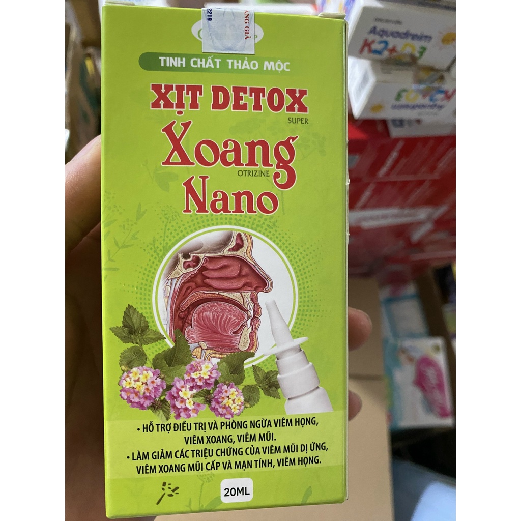 Xịt xoang detox Xoang nano  giảm đau đầu, trán, làm giảm viêm mũi viêm xoang, hắt hơi, chảy nươc mũi