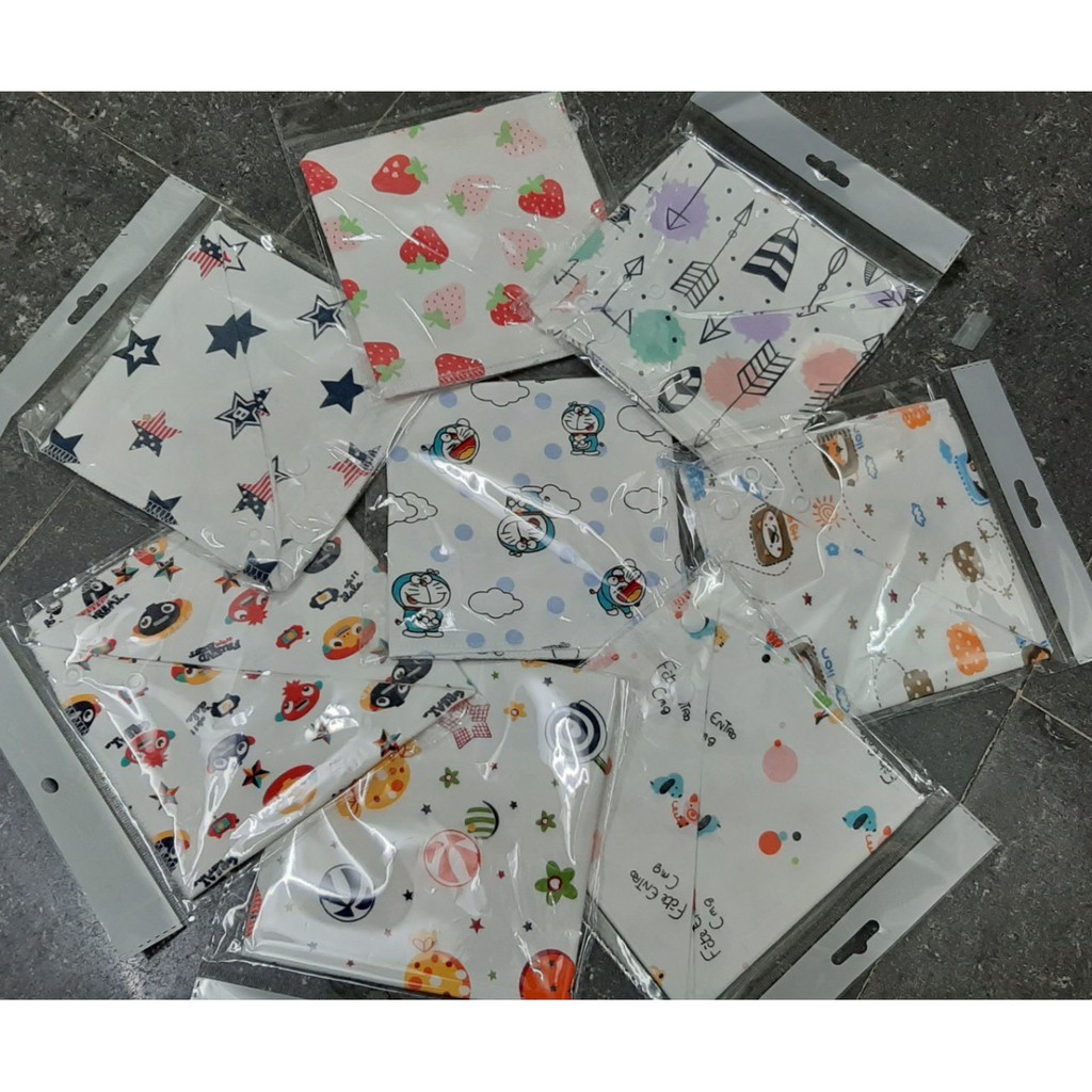 Khăn yếm cotton in hình loại đep