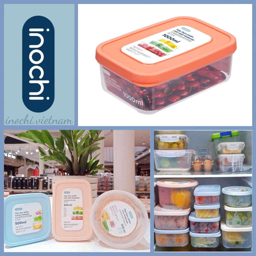 INOCHI Bộ 3 Hộp Đựng Thực Phẩm Hokkaido nhựa nguyên sinh kháng khuẩn, không mùi dùng trong lò vi sóng nhiều hình dạng