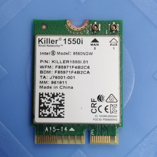 Card wifi laptop, intel 9560 killer 1550i, không dây