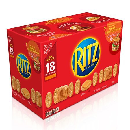 [Thùng 18 Ống - 1.74kg] Bánh Ritz Mỹ Nhân Phô Mai Nabisco Ritz Crackers 18 Stay Fresh Packs 1.74kg - Chính Hãng Mỹ
