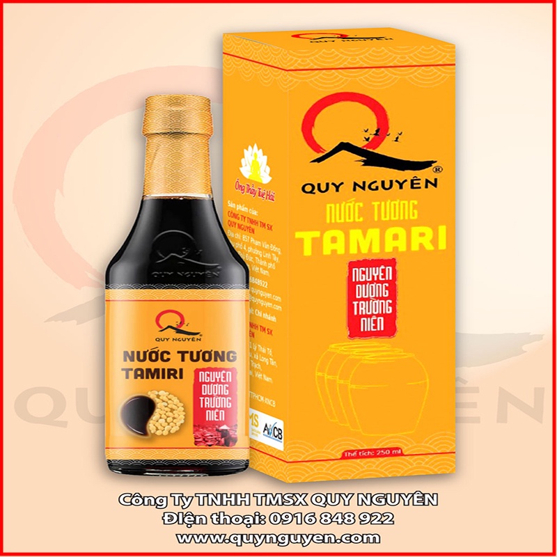 Nước tương Tamari Quy Nguyên Thầy Tuệ Hải Chùa Long Hương chai 250ml - NMOL
