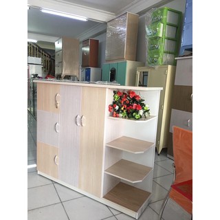 Tủ nhưa đai loan lõi gỗ 5 hộc 2 cánh kèm kệ cao 125-145-45cm