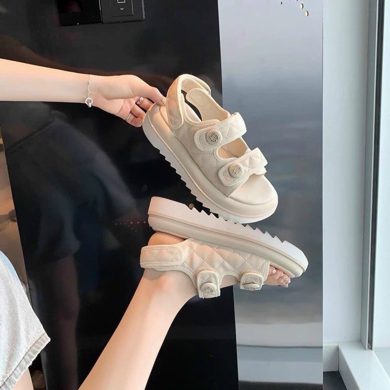 Giày Judy - Giày Sandal Đế Bánh Mỳ 2 Quai Ngang Êm Chân Đế Độn 4p
