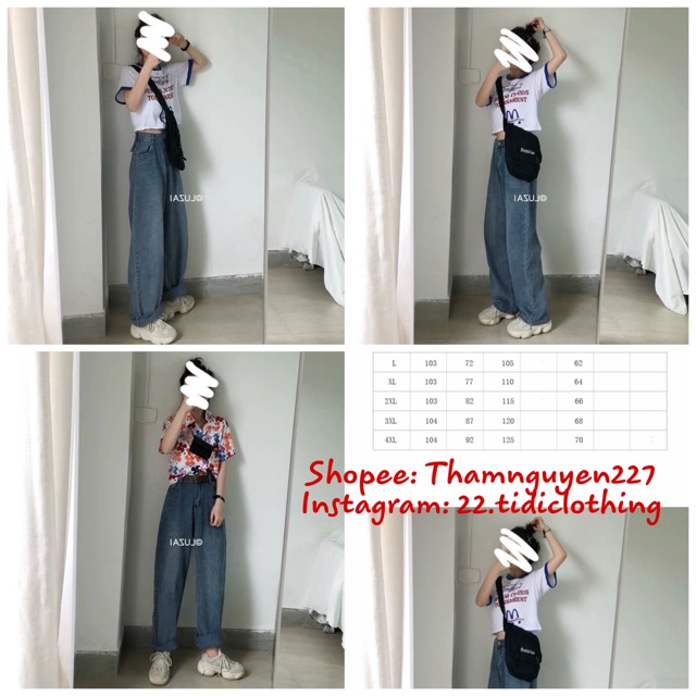 [ORDER] QUẦN JEANS BIGSIZE NHIỀU MẪU ULZZANG / QUẦN BÒ ỐNG RỘNG ỐNG SUÔNG LƯNG CAO KÍCH THƯỚC LỚN RETRO