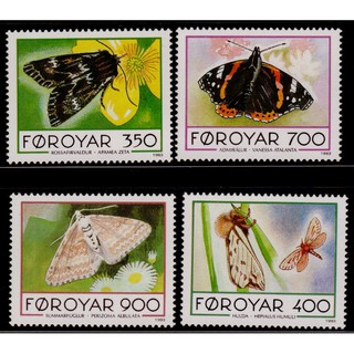 Tem sưu tập Tem Đảo Faroe Bướm 1993 ( 4 tem )
