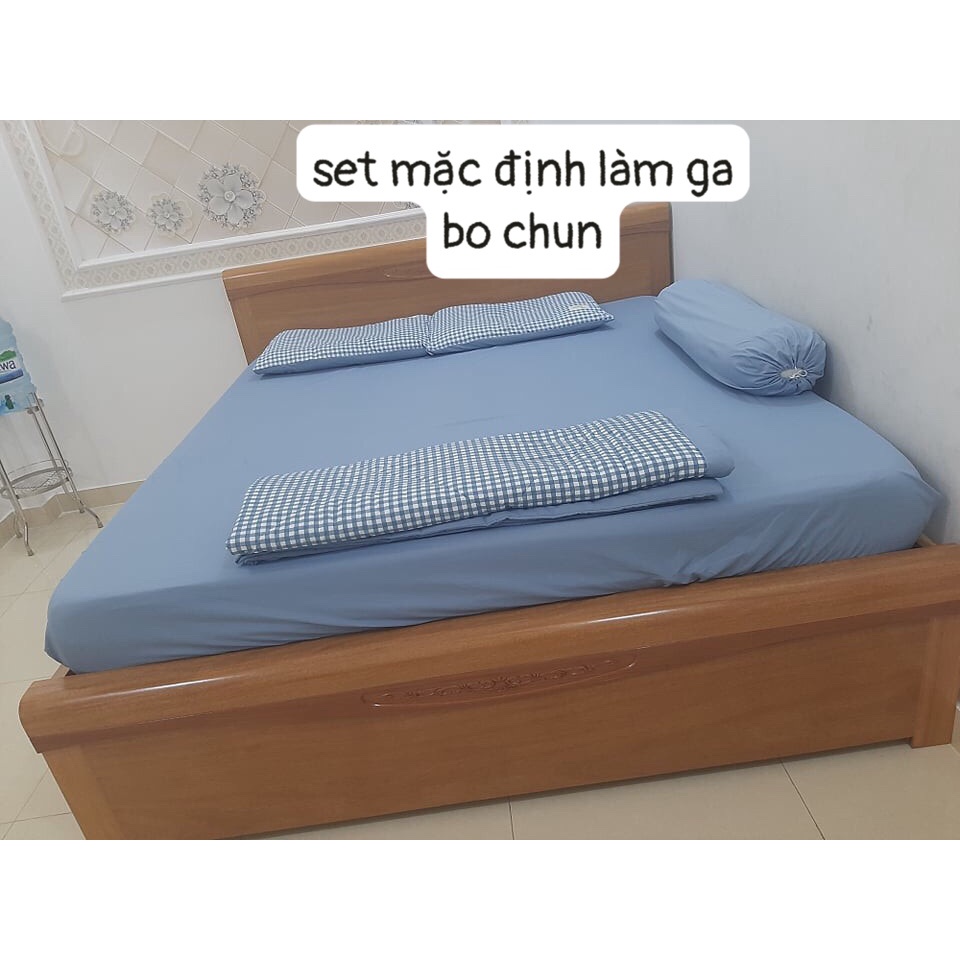 Bộ Chăn Ga Gối Cotton Đũi Thô , Chất Vải Mềm Mịn - Mẫu Kẻ Hot Tren Full Set 4 Món , Vỏ Gối Nằm Không Khóa Kéo | BigBuy360 - bigbuy360.vn