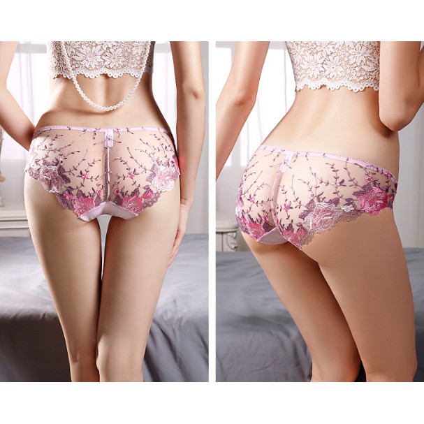 [Hàng Cao Cấp] Quần Lót Ren Nữ Thêu Hoa Hồng Xuyên Thấu, Gợi Cảm Khiến Nàng Mê Mẩn | BigBuy360 - bigbuy360.vn
