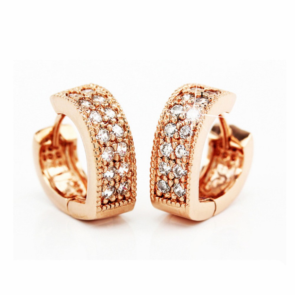 Khuyên Tai Tròn Đính Đá Thời Trang Cho Nữ