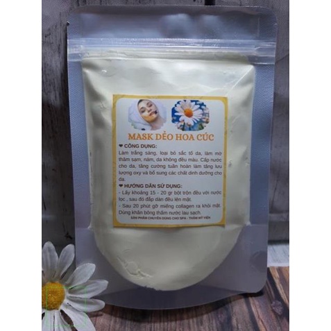 100gr Bột mặt nạ mask dẻo Collagen Cánh hoa cúc (Thạch Hoa Cúc) La mã handmade