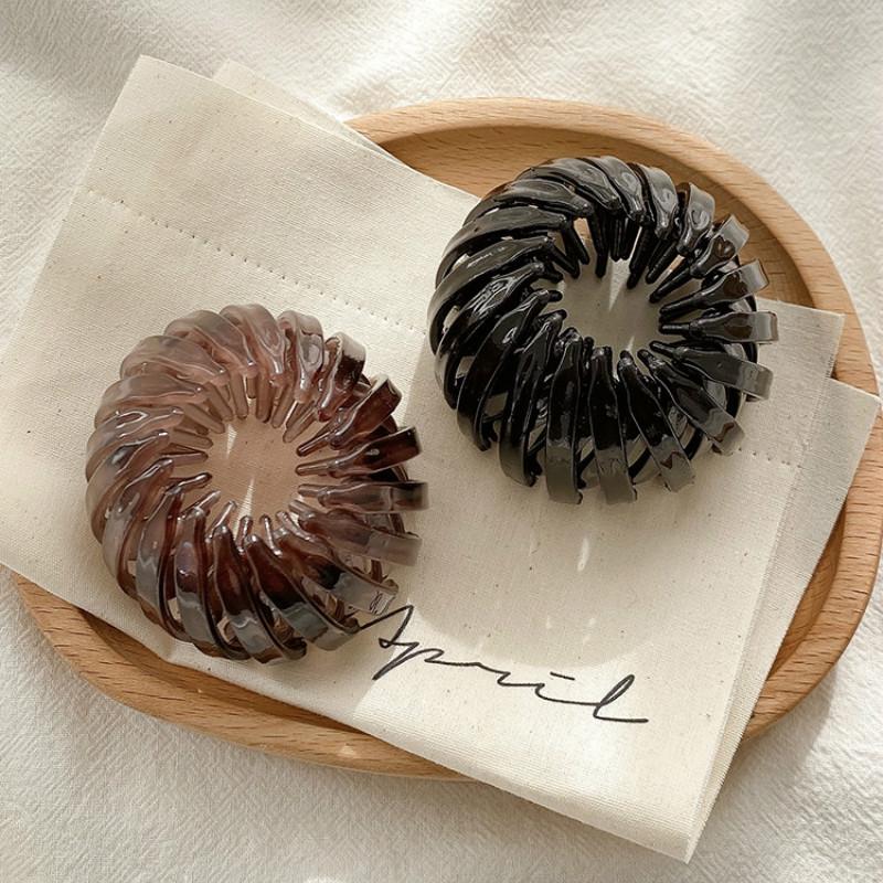 Kẹp tóc nhựa màu trơn thiết kế đơn giản thời trang cho nữ