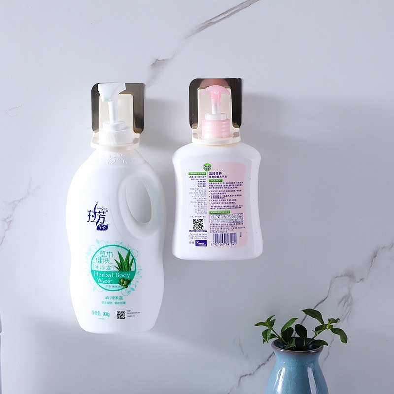Móc Dán Tường Treo Chai Dầu Gội, Sữa Tắm, Nước Rửa Tay Siêu Tiện Lợi