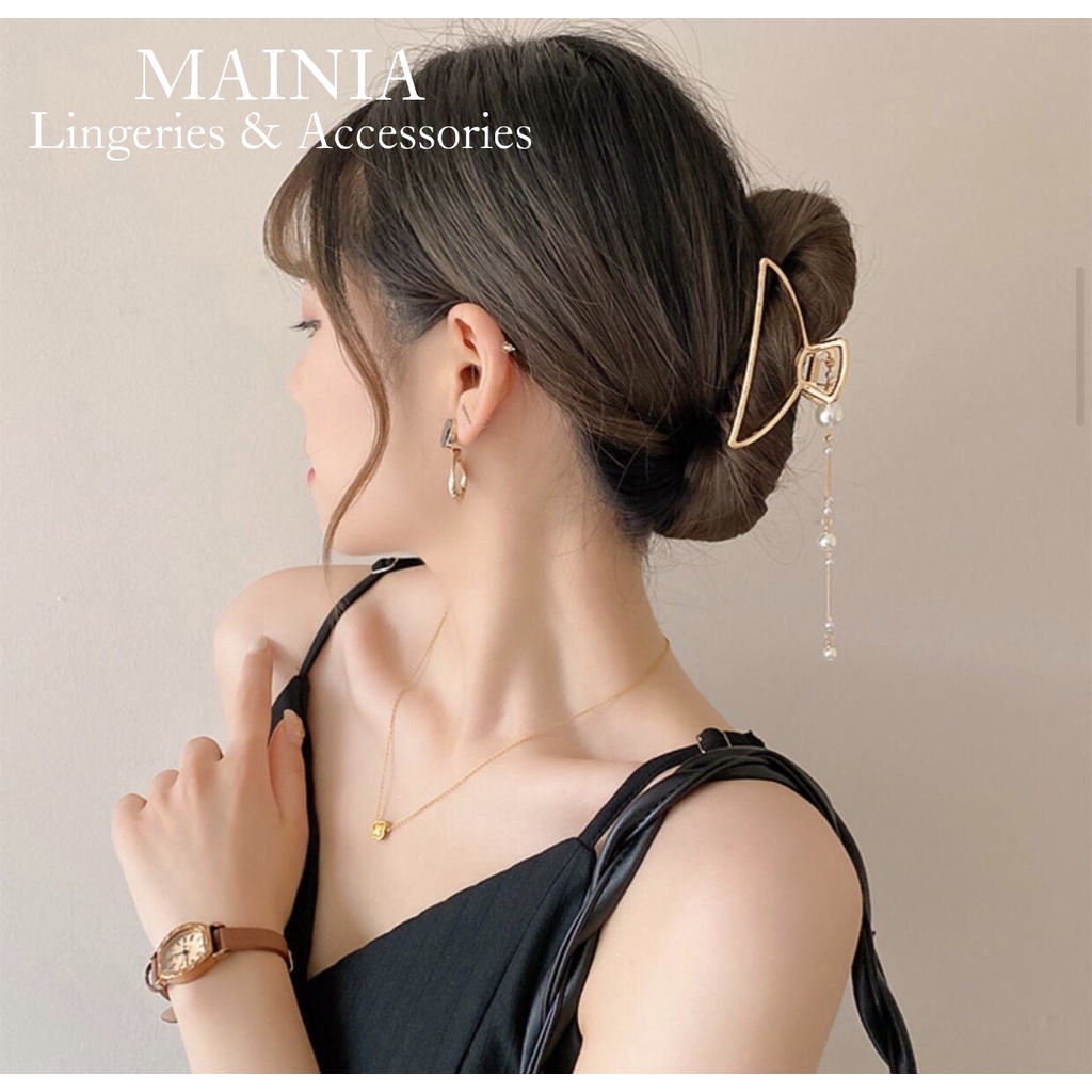 18 Mẫu Kẹp Tóc Càng Cua Kim Loại Hàn Quốc Dây Xích Ngọc Sang Chảnh Phụ Kiện Tóc Xinh Mainia Shop