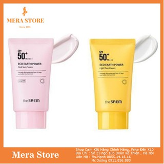 ❤️CHUẨN AUTH ❤️ Kem Chống Nắng The SAEM Eco Earth Power Pink Sun Cream SPF50+ PA++++