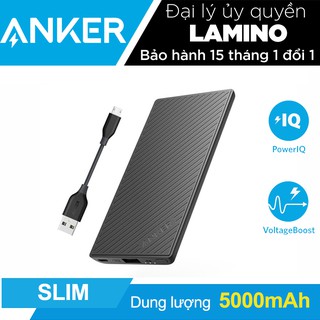 Pin dự phòng anker powercore slim 5000, kèm cáp micro usb 10cm - b1250h12