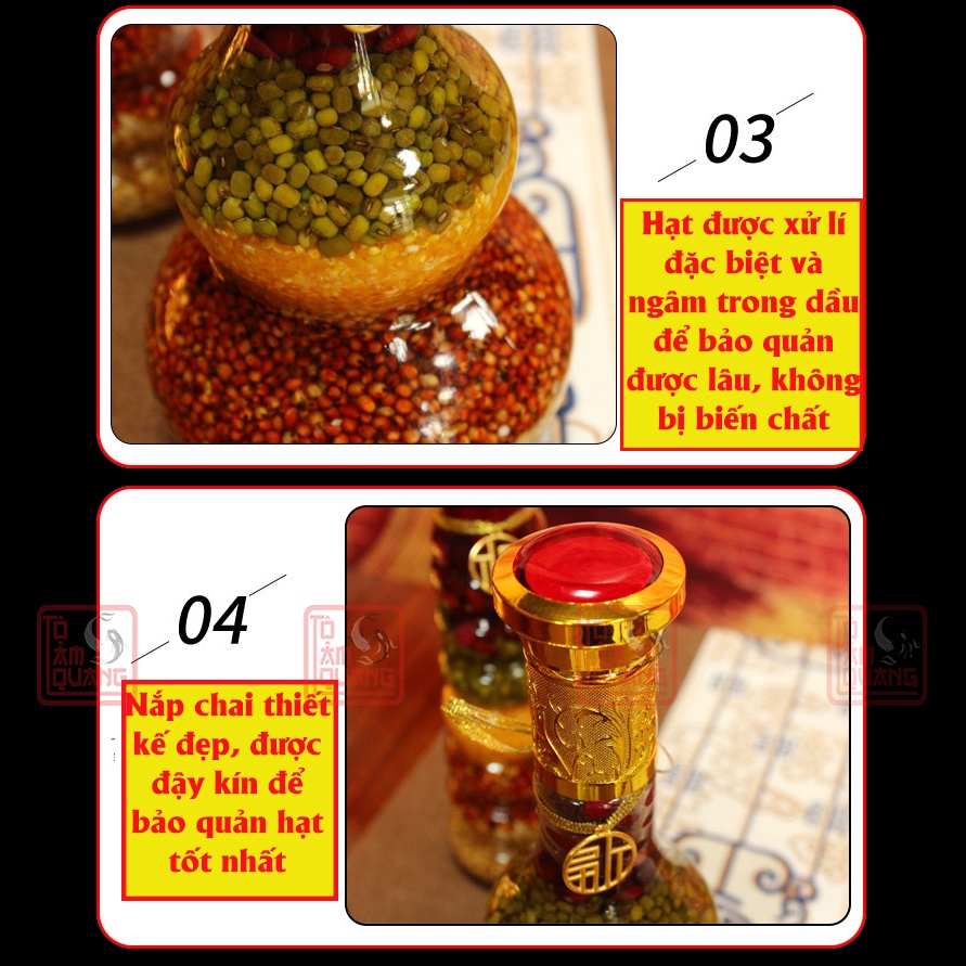Bình ngũ cốc phong thủy đồ cúng bàn thờ thần tài cao cấp thu hút tài lộc may mắn bình an - TÔ TÂM QUANG