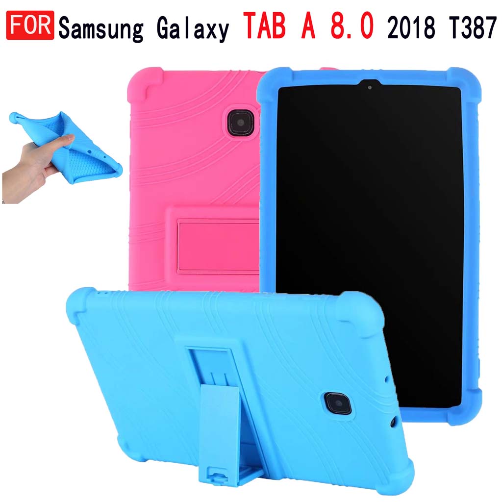 Ốp máy tính bảng silicon mềm chống sốc có giá đỡ cho Đối với Samsung Galaxy Tab A 8.0 2018 SM-T387 / T387V