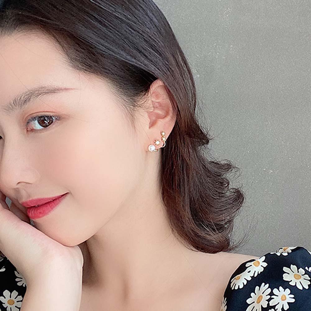Khuyên Tai NORMAN Đính Ngọc Trai Đơn Giản Thời Trang Phong Cách Hàn Quốc Cho Nữ