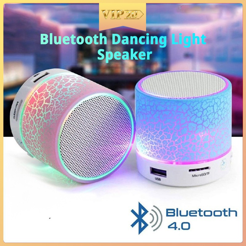 Loa Bluetooth Mini Có Đèn Led Nhiều Màu Vip2U A9 Hỗ Trợ Usb / Aux / Tf Card / Fm