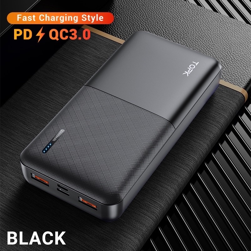 Pin Dự Phòng TOPK I2009Q 18W QC3.0 Sạc Nhanh 2 Cổng USB PD3.0 QC3.0 20000mAh Cho Điện Thoại