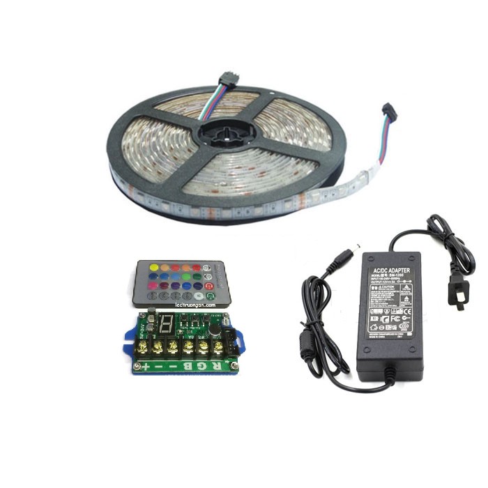 Bộ led dấy dán 7 màu + Mạch RGB 45A