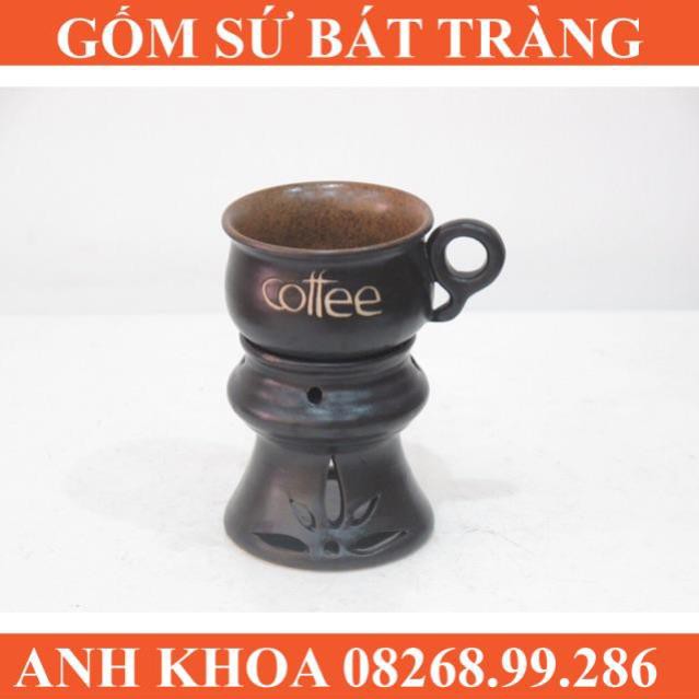 Cốc cà phê có chân giữ nhiệt - Gốm sứ Bát Tràng Anh Khoa